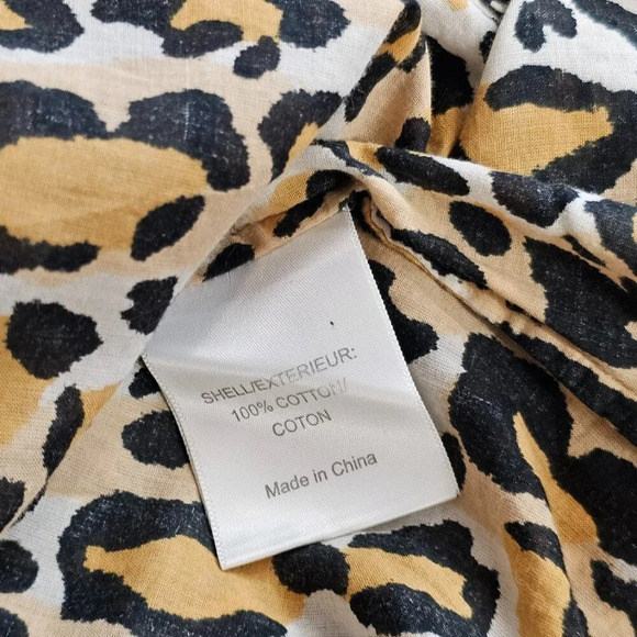 Tory Burch Womens Leopard Print Button Front Pocket Blouse Size 10 Cotton - Picture 6 of 8